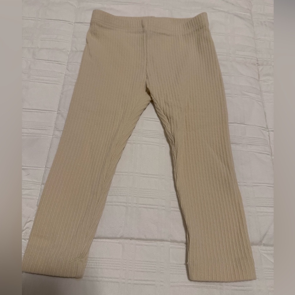Tea Collection Cream Ribbed Leggings